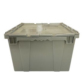 Handheld Attached Lid Container 24" x 19.5" x 12.6" Gray
