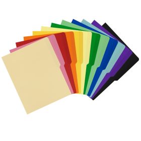 Letter Sized 100 Pack File Folders with Half Tab