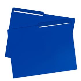 File Folder, Letter Size, 1/2 Cut Tab, 100 Pack, Deep Blue