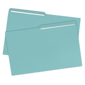 File Folder, Legal Size, 1/2 Cut Tab, 100 Pack, Blue