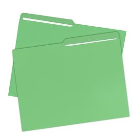 File Folder, Letter Size, 1/2 Cut Tab, 100 Pack, Green