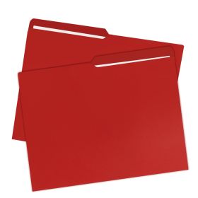 File Folder, Letter Size, 1/2 Cut Tab, 100 Pack, Deep Red
