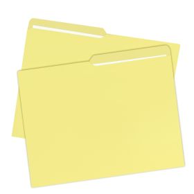 File Folder, Letter Size, 1/2 Cut Tab, 100 Pack, Yellow