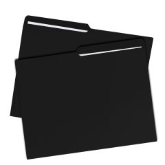 File Folder, Letter Size, 1/2 Cut Tab, 100 Pack, Black