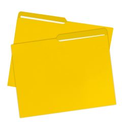 File Folder, Letter Size, 1/2 Cut Tab, 100 Pack, Deep Yellow