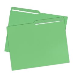 File Folder, Letter Size, 1/2 Cut Tab, 25 Pack, Green