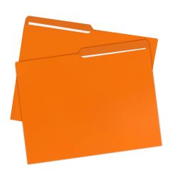 File Folder, Letter Size, 1/2 Cut Tab, 100 Pack, Deep Orange