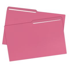 File Folder, Legal Size, 1/2 Cut Tab, 100 Pack, Pink
